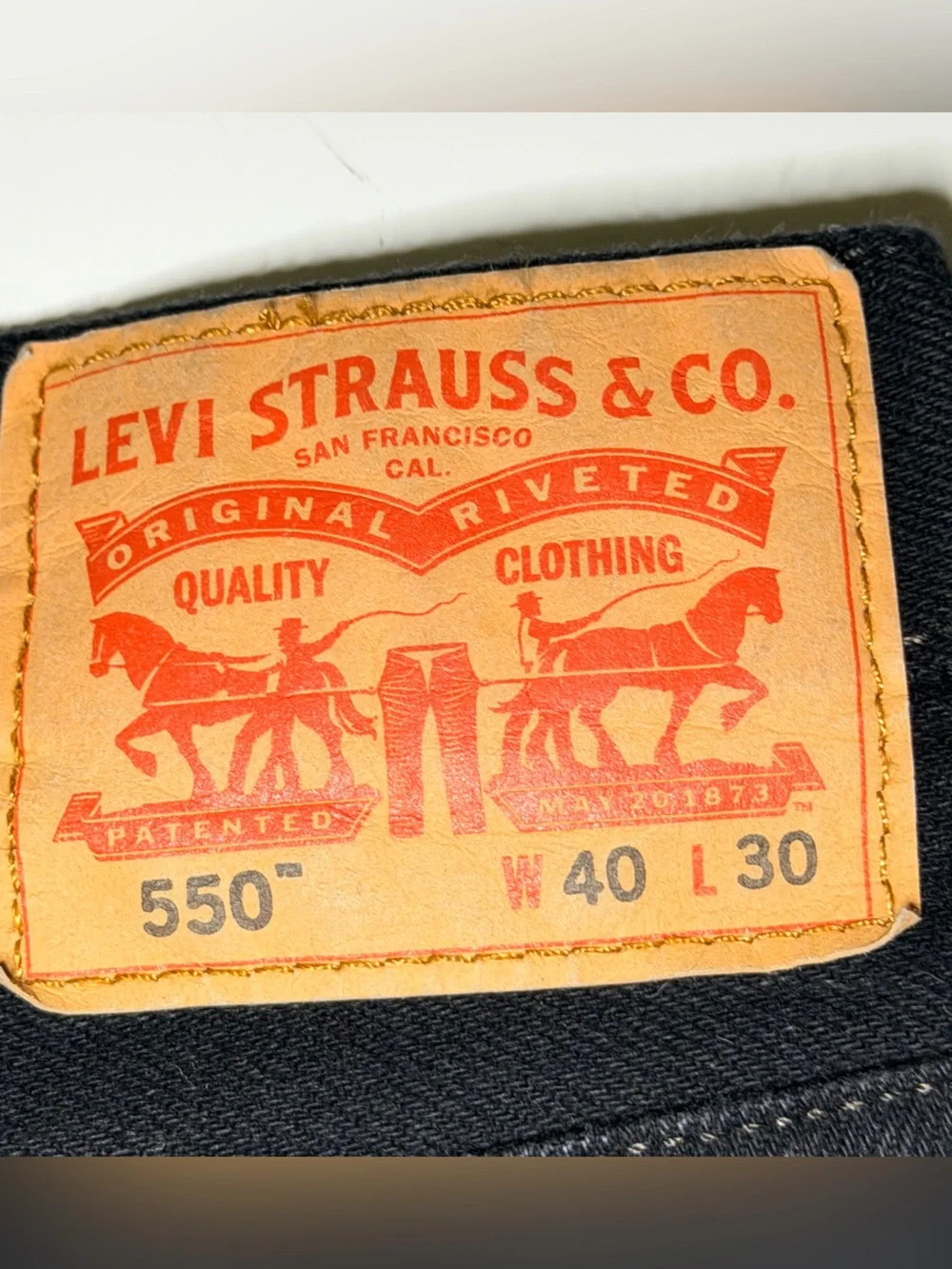 Levi's Black Straight Leg Denim Jeans with Red Tab